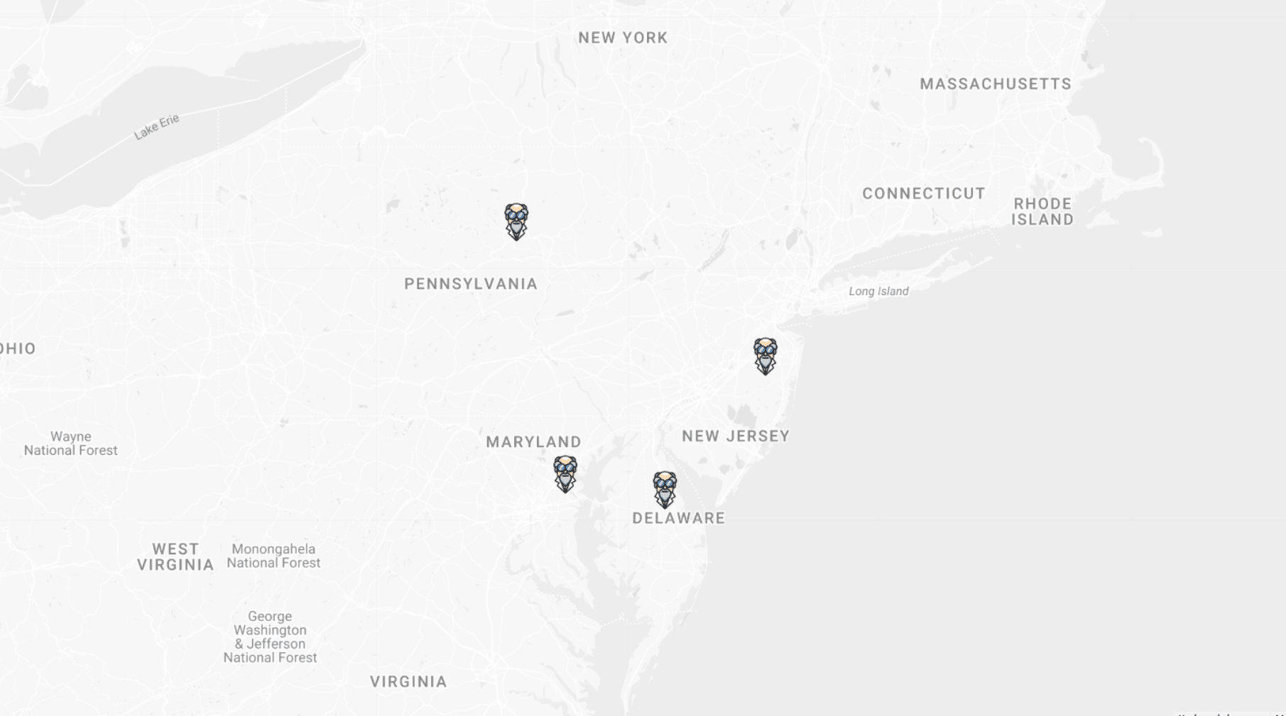 Professor Pressure Pressure Washing Commercial Service Area Map